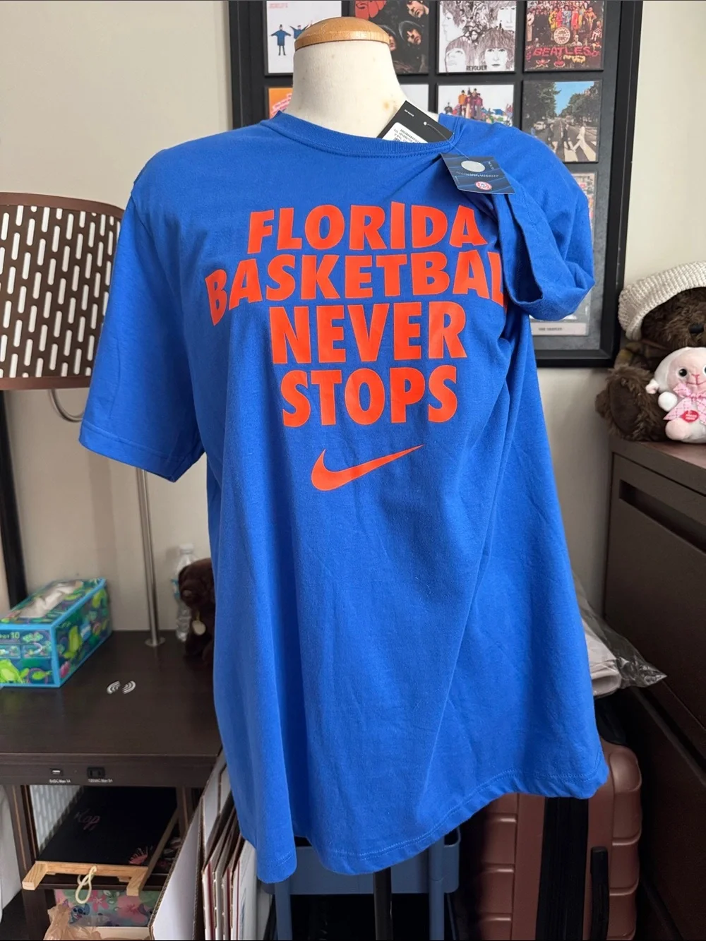 Nike Royal Blue Tee with Orange Florida Basketball Graphic